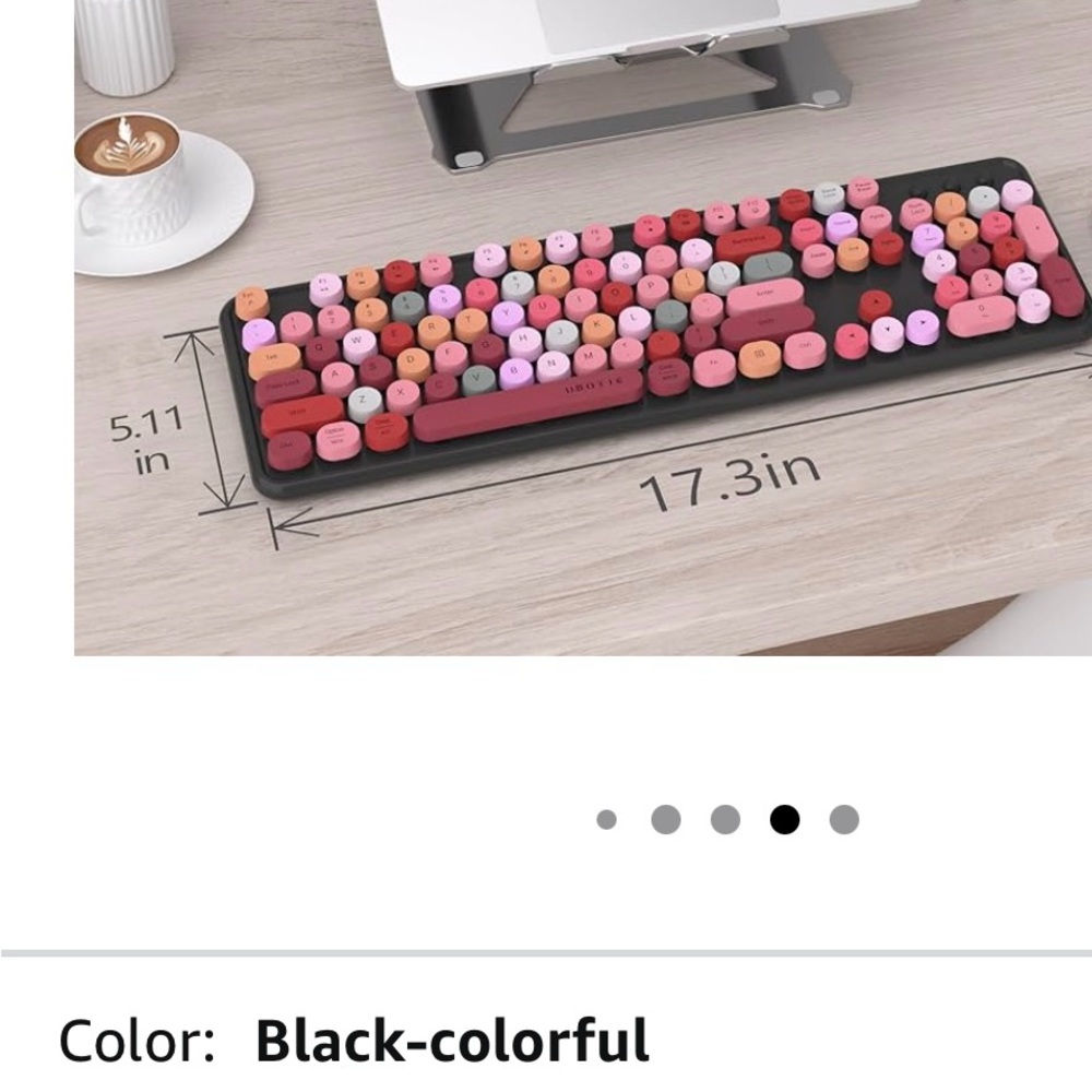 Multicolor Round Key Keyboard - Picture 2 of 2